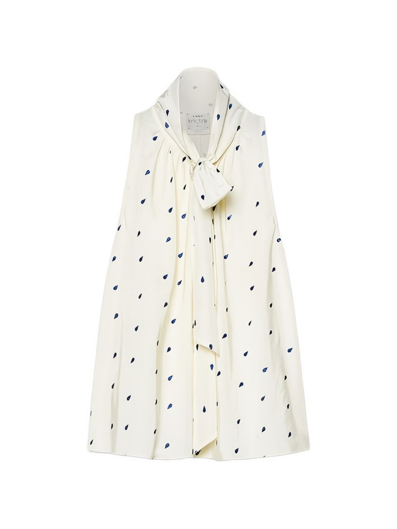 tie-detail teardrop-print top 1