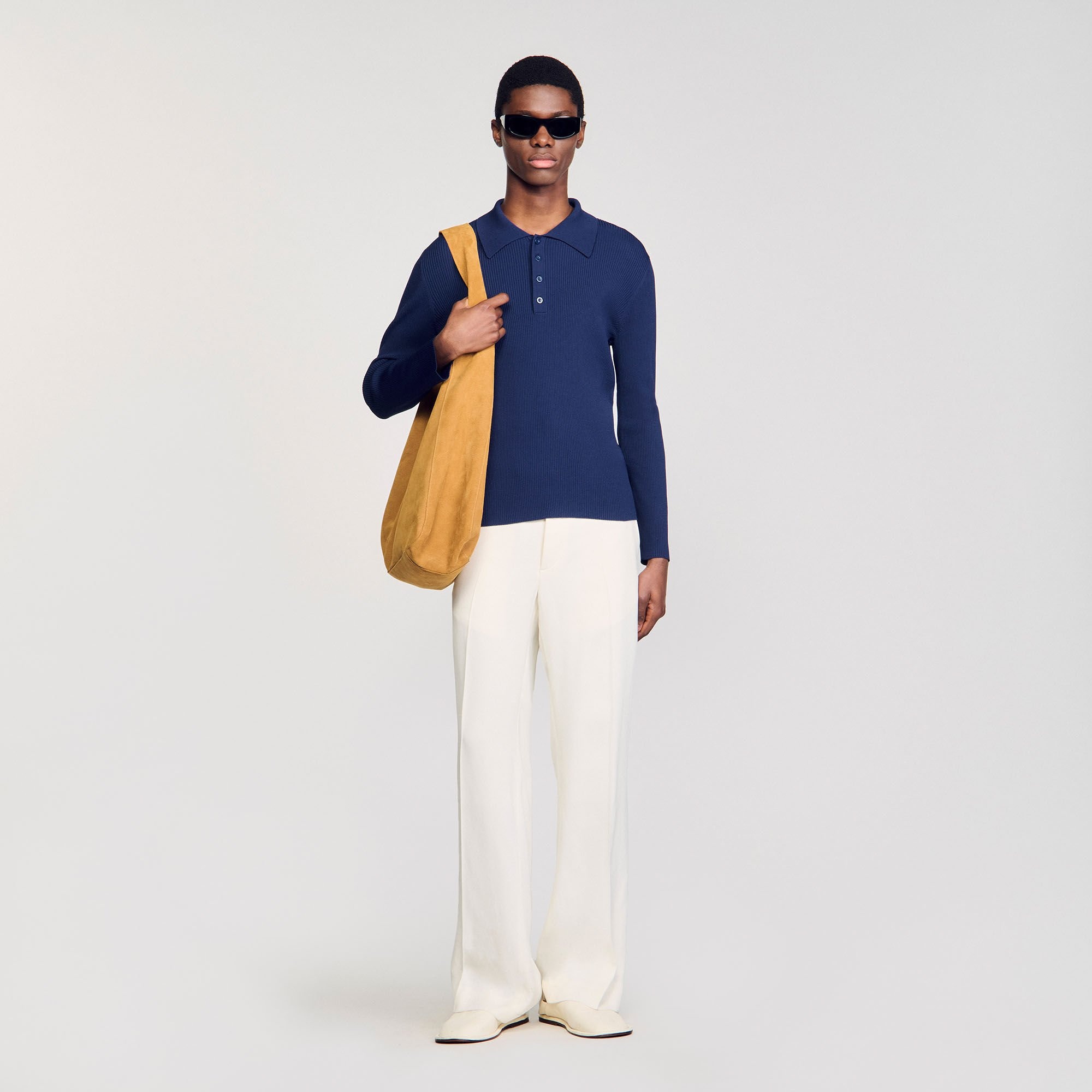 RIB KNIT POLO SHIRT - 1