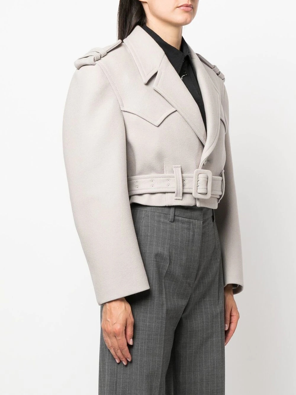 cropped biker jacket - 3