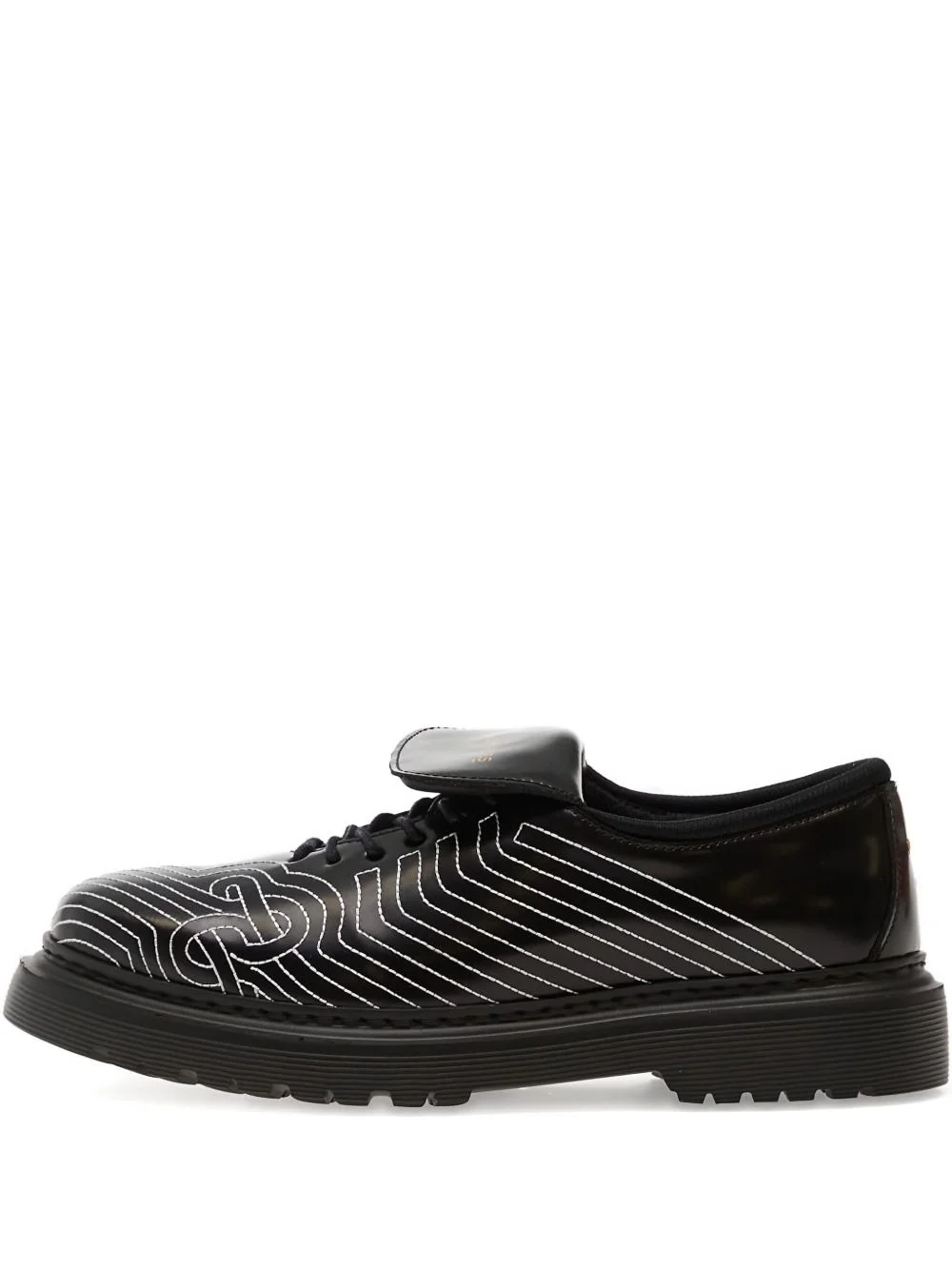 topstitched derby shoes - 1