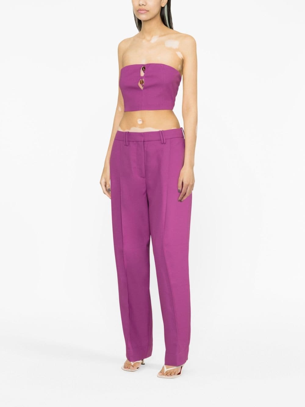bead-embellished crop top - 3