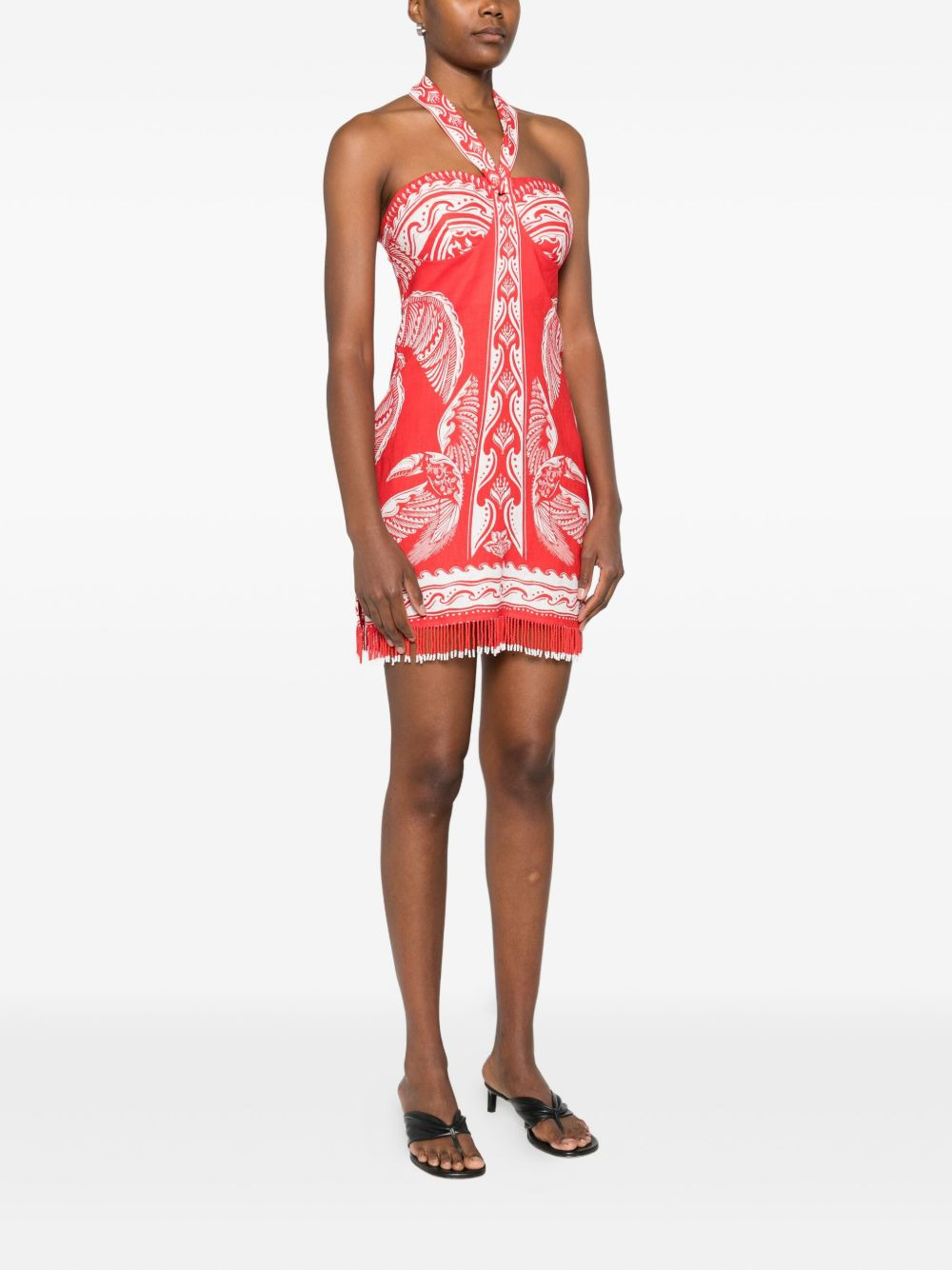 Majestic Coconut Tree halter-neck mini dress - 3