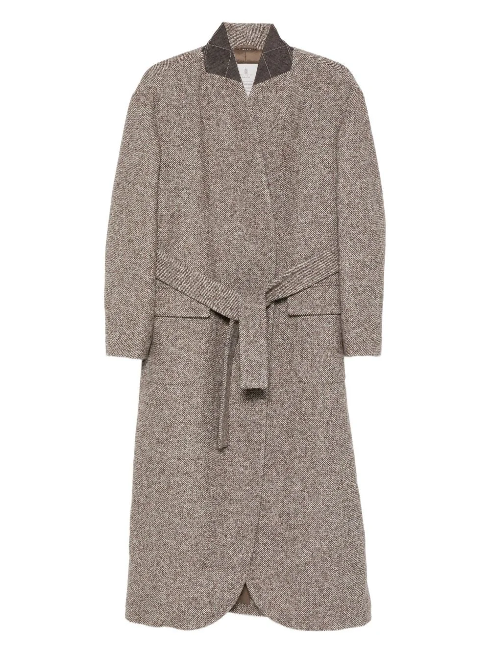 belted tweed coat - 1
