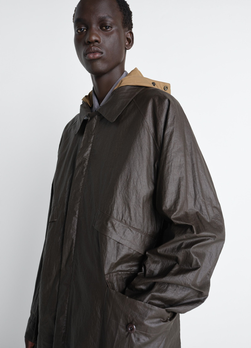 Lemaire RAIN JACKET WITH DETACHABLE HOOD IN COATED TECHNICAL LINEN outlook