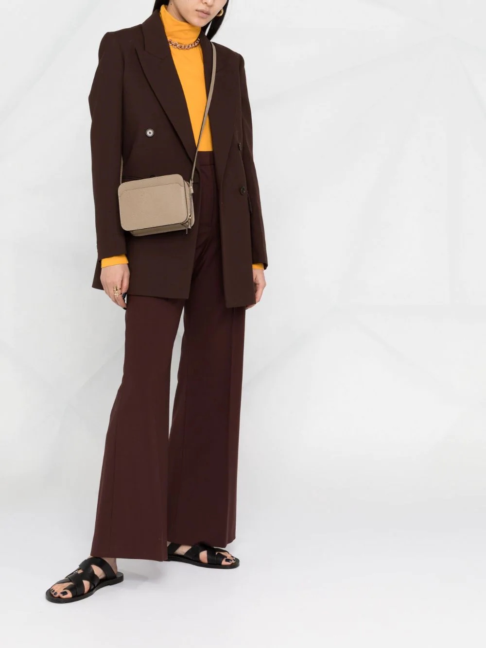 grained leather crossbody bag - 2