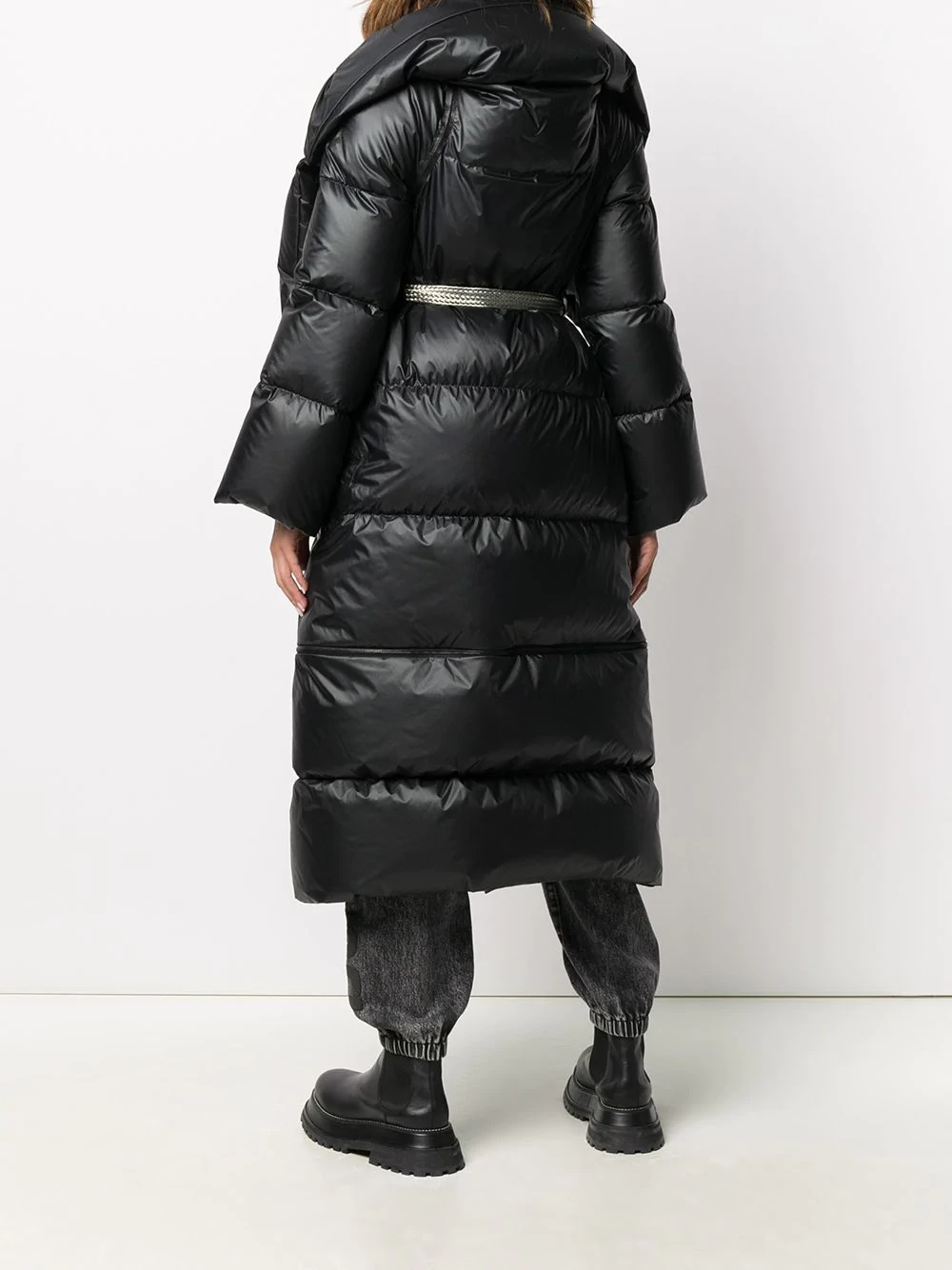 long leather puffer coat - 4