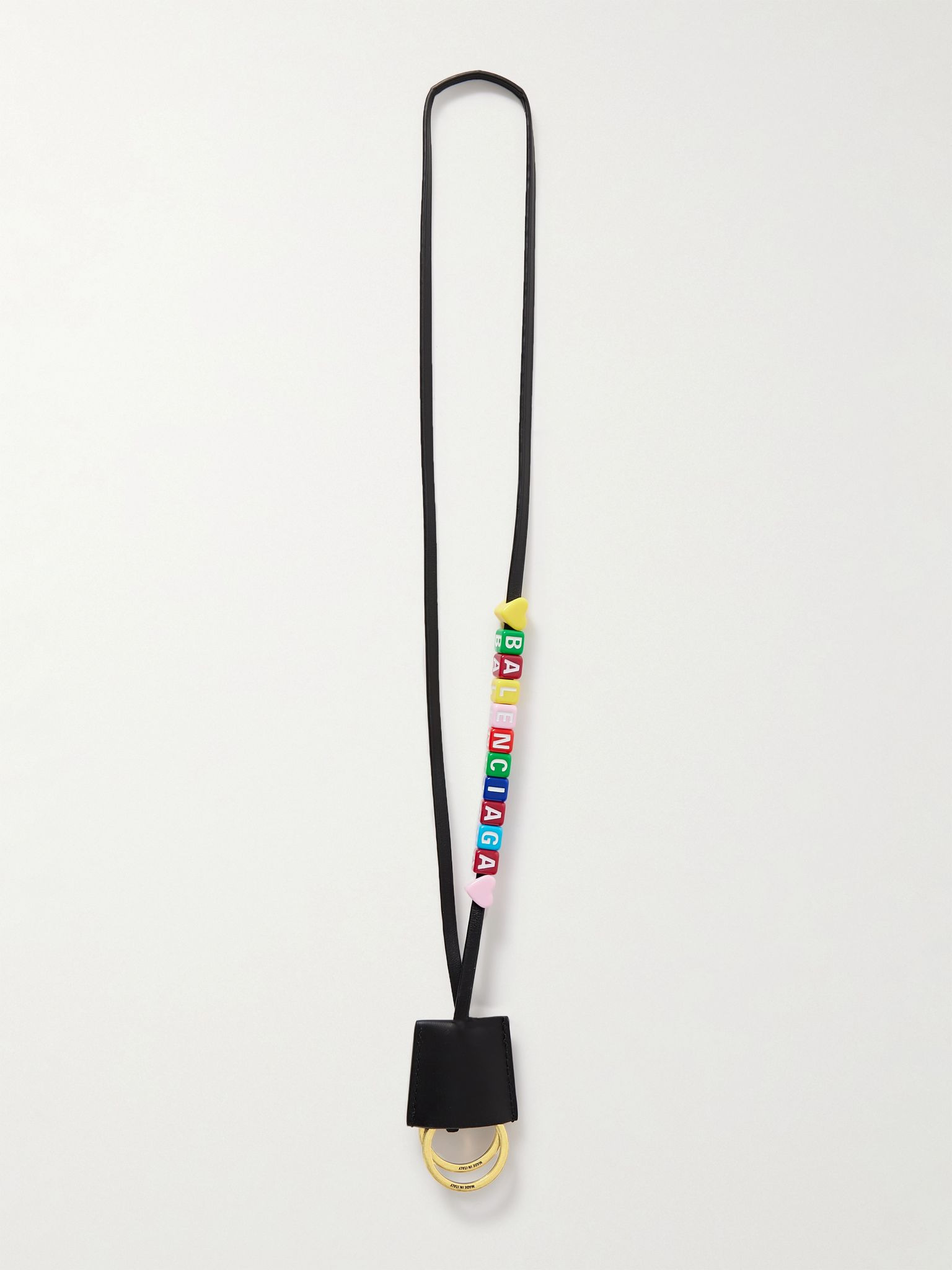 Rodeo Cloche Clé Leather Beaded Keychain Lanyard Black - 3