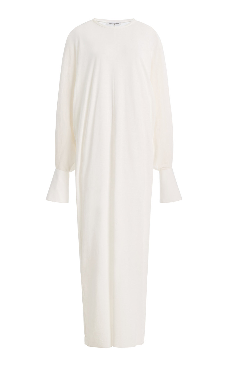 Frida Cuffed Cotton-Jersey Maxi Dress white 1