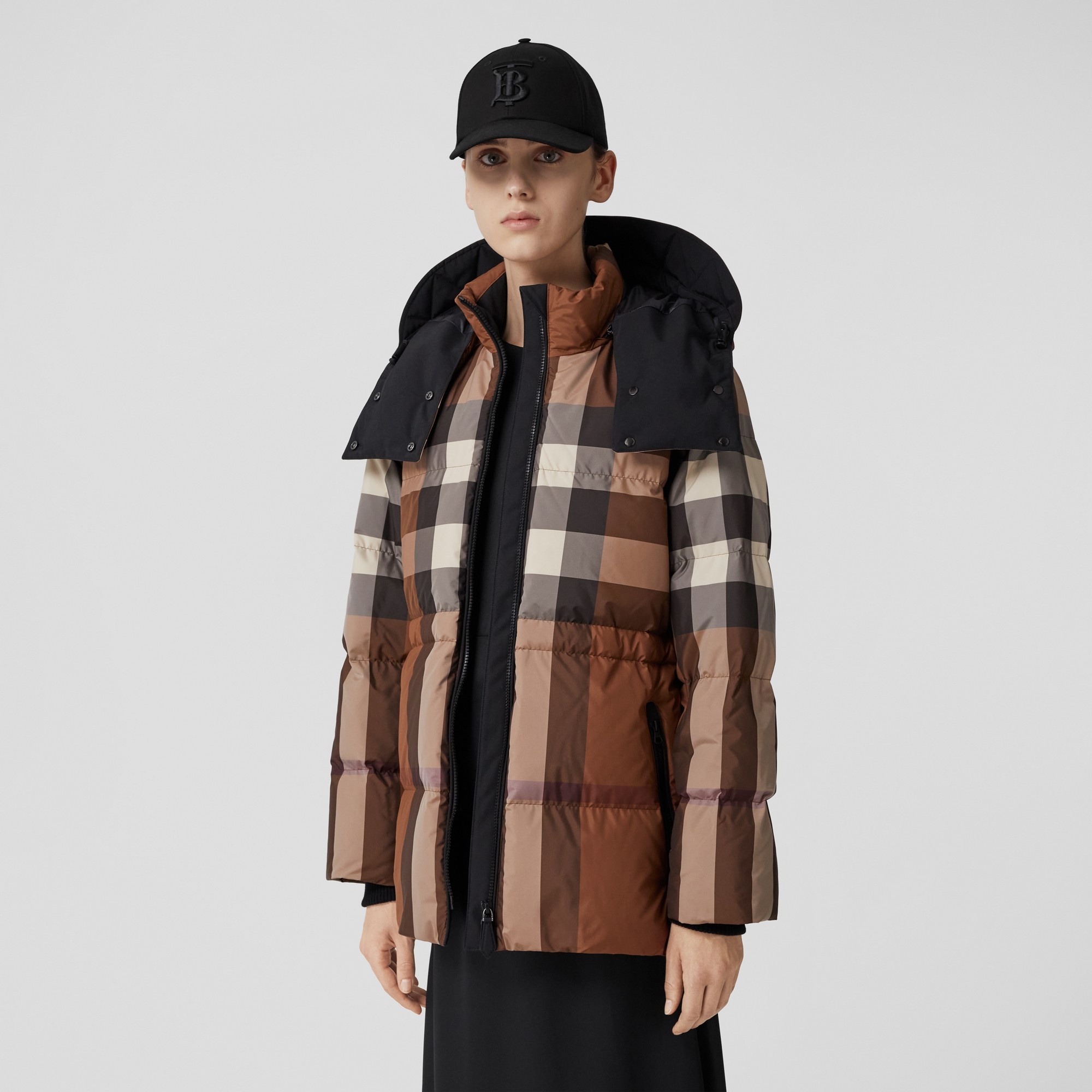 Detachable Hood Check Puffer Jacket - 7