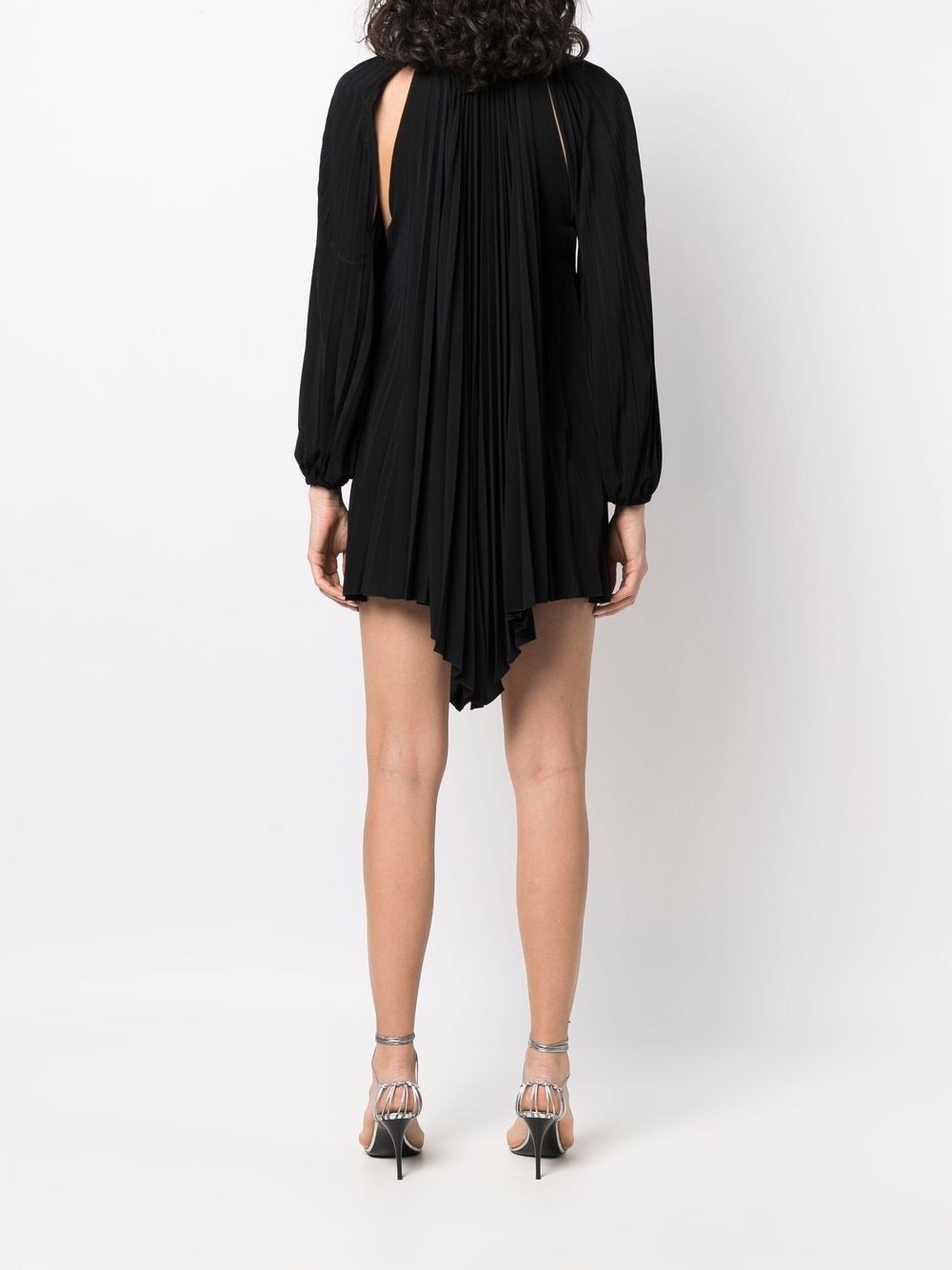 crystal-embellished pleated mini dress - 4