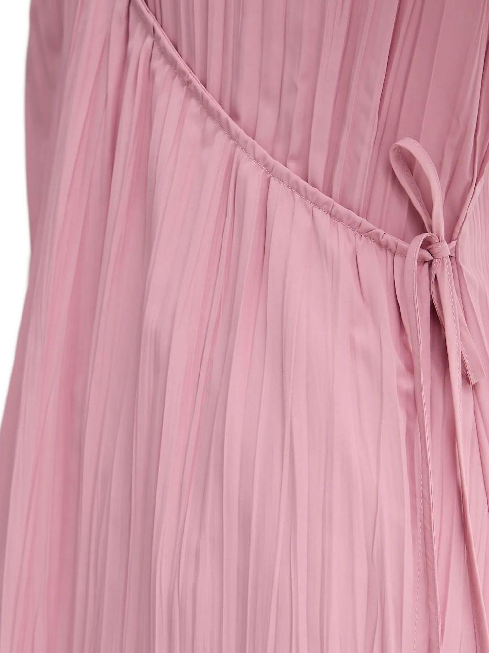 pleated tie-neck midi dress - 4