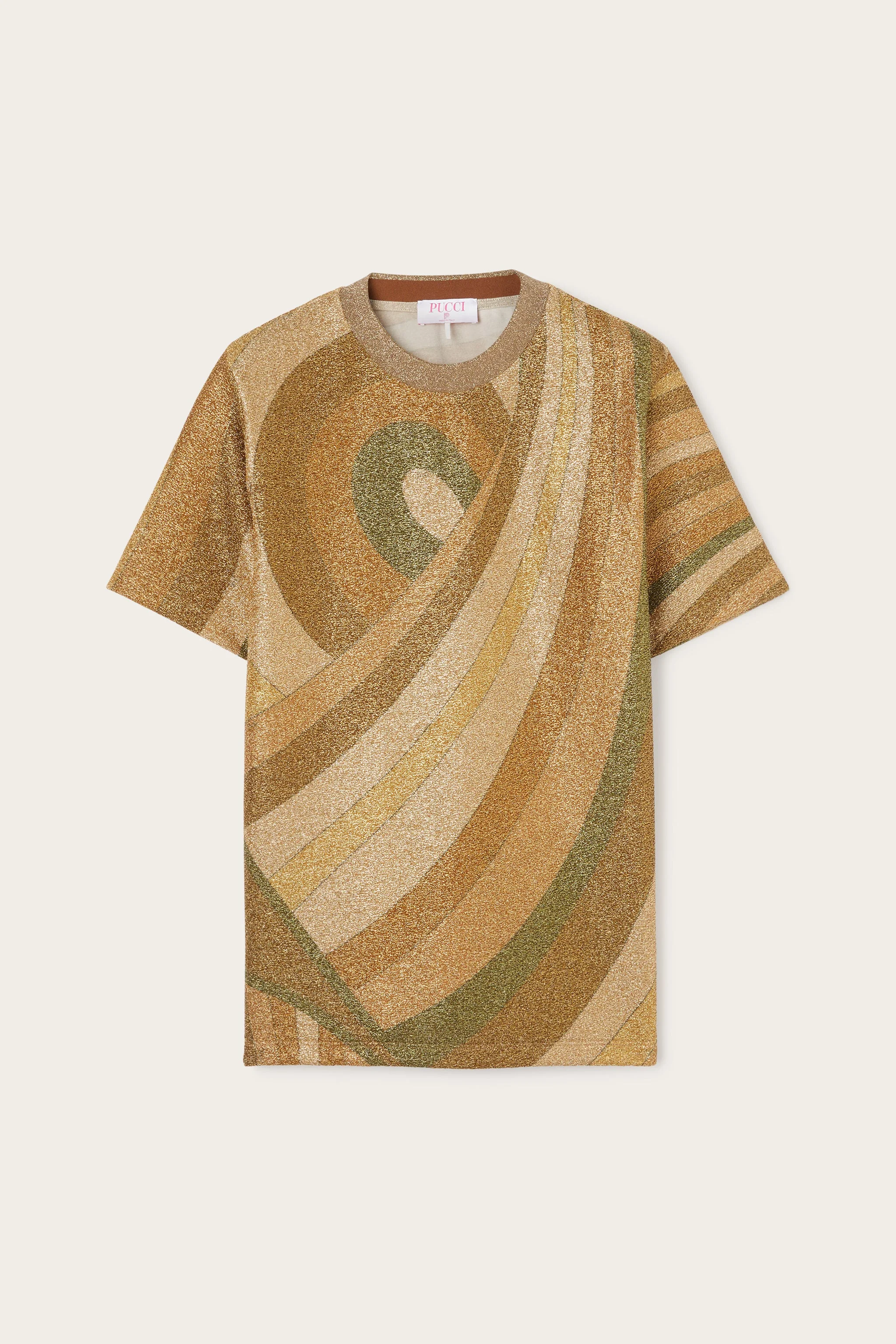 MARMO PRINT JERSEY LAMÉ T-SHIRT - 1