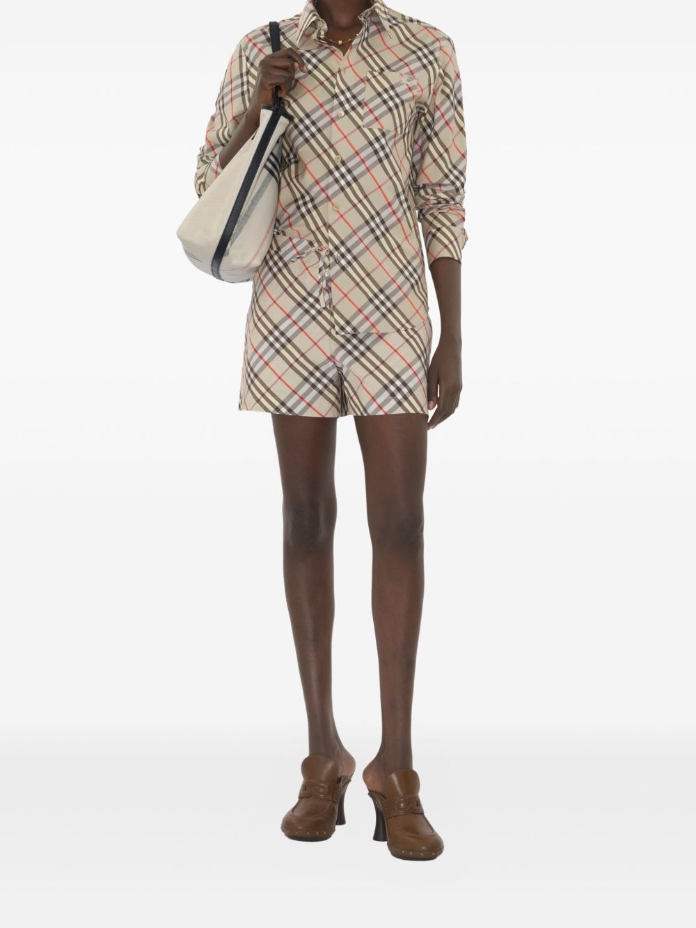 checked cotton shorts - 2