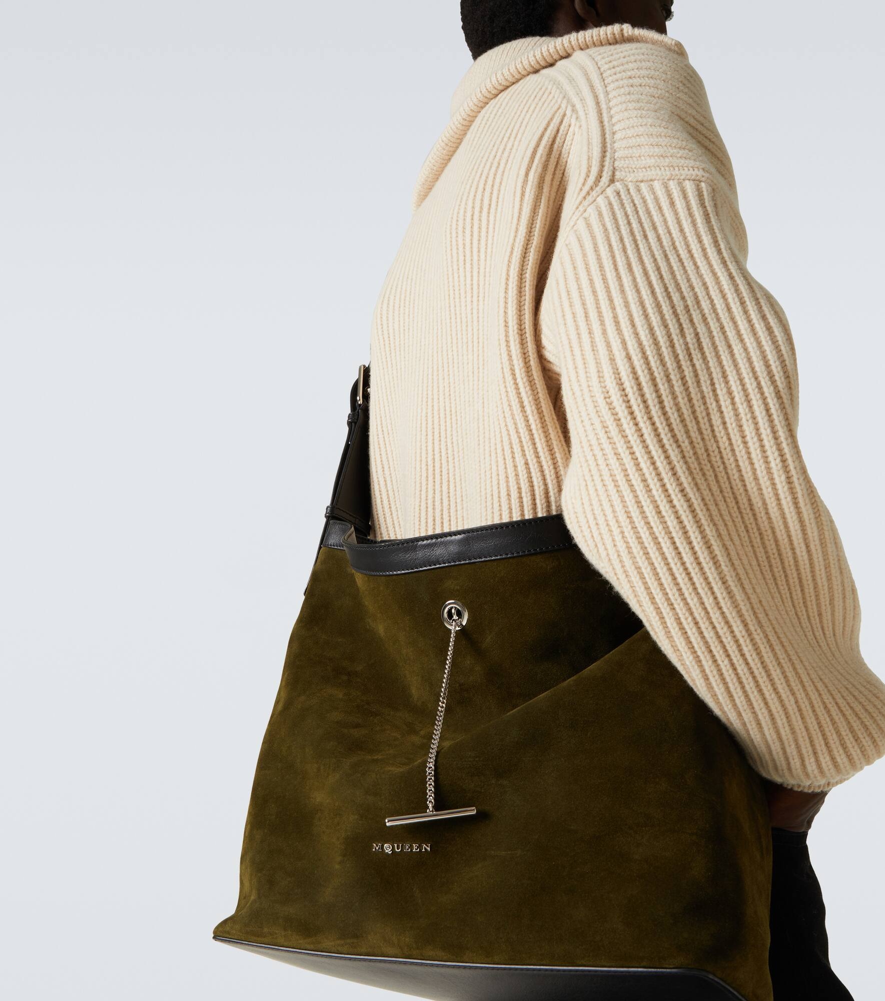 Pendant suede tote bag - 3
