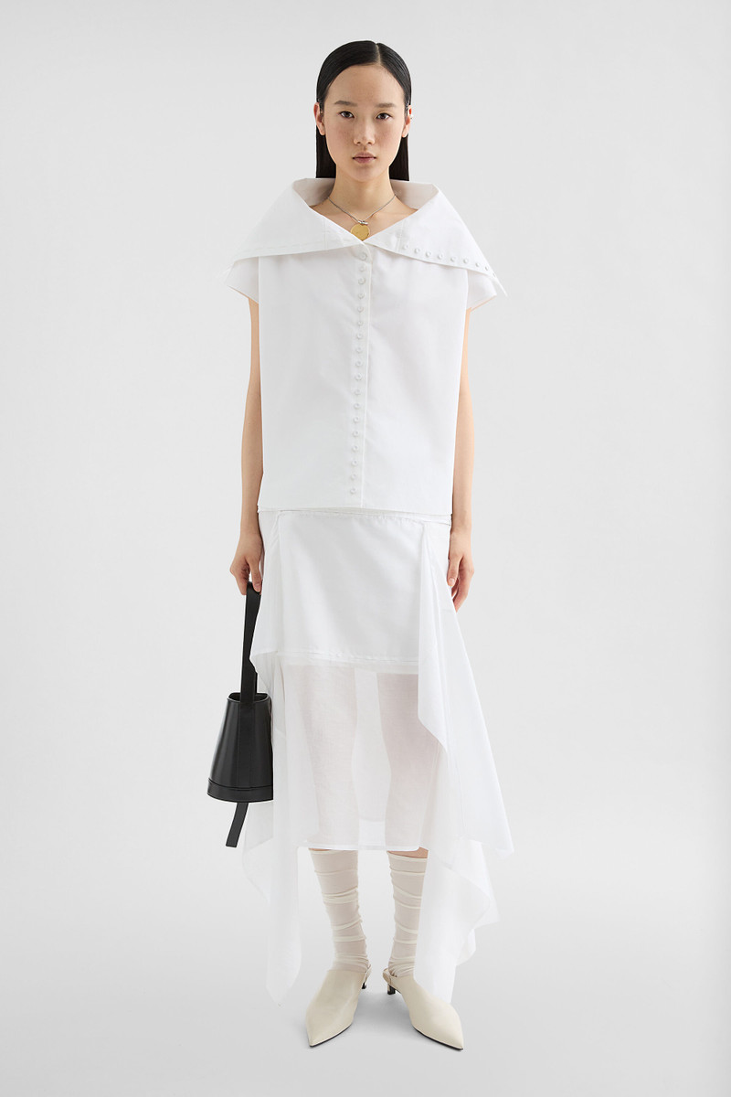 Jil Sander Cotton Poplin Caped Top outlook