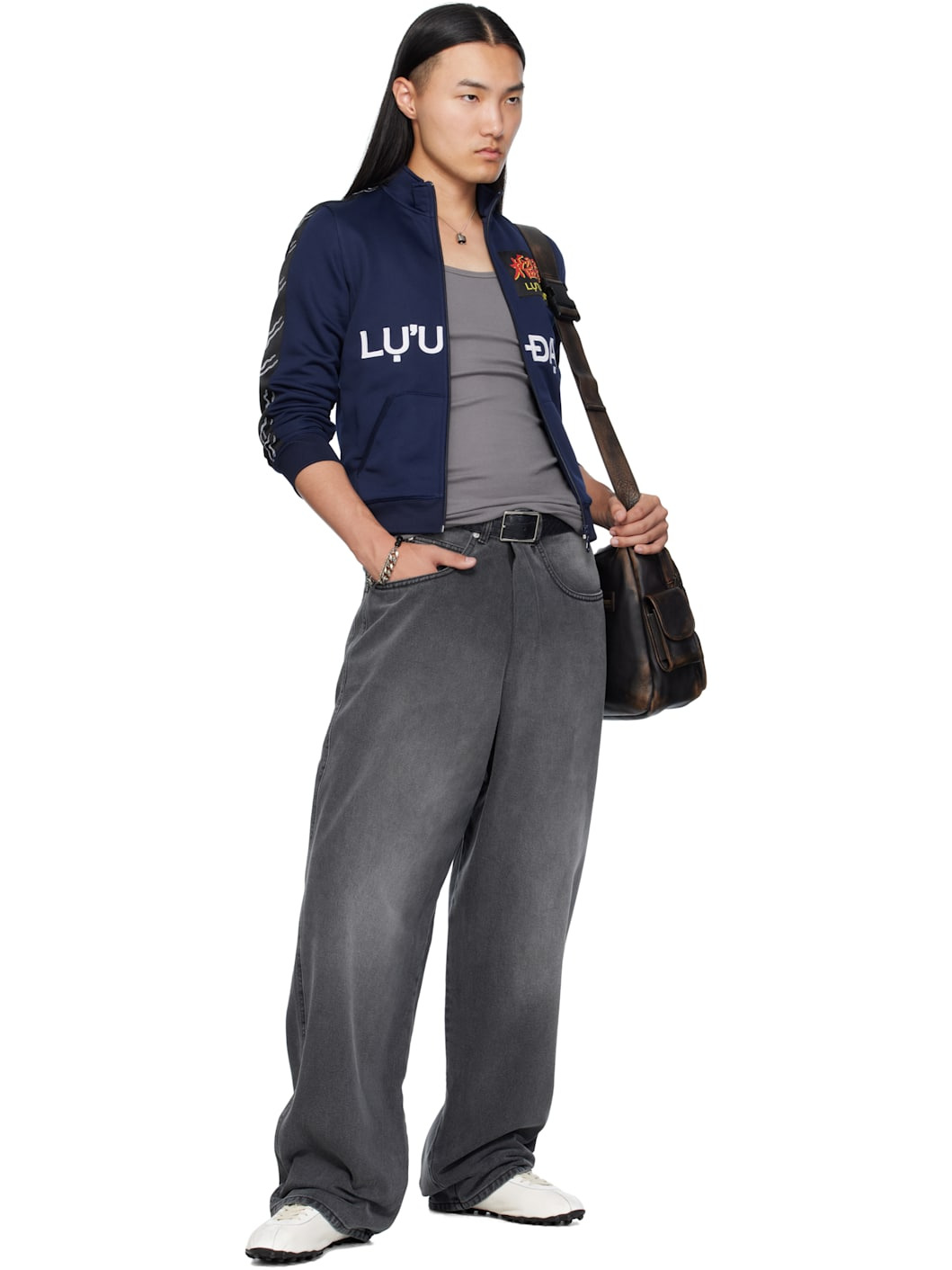 Navy Shrunken Track Jacket - 5