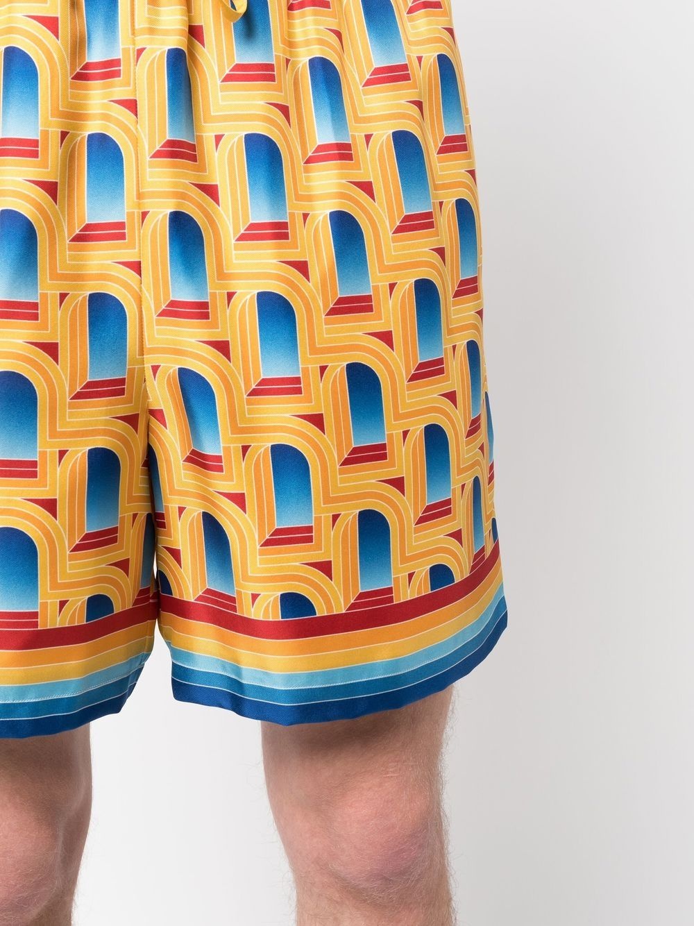 graphic-print silk shorts - 5