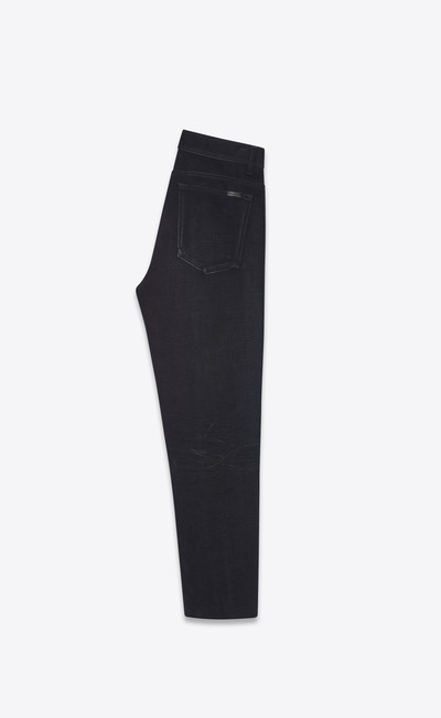 SAINT LAURENT carrot-fit jeans in used black denim outlook