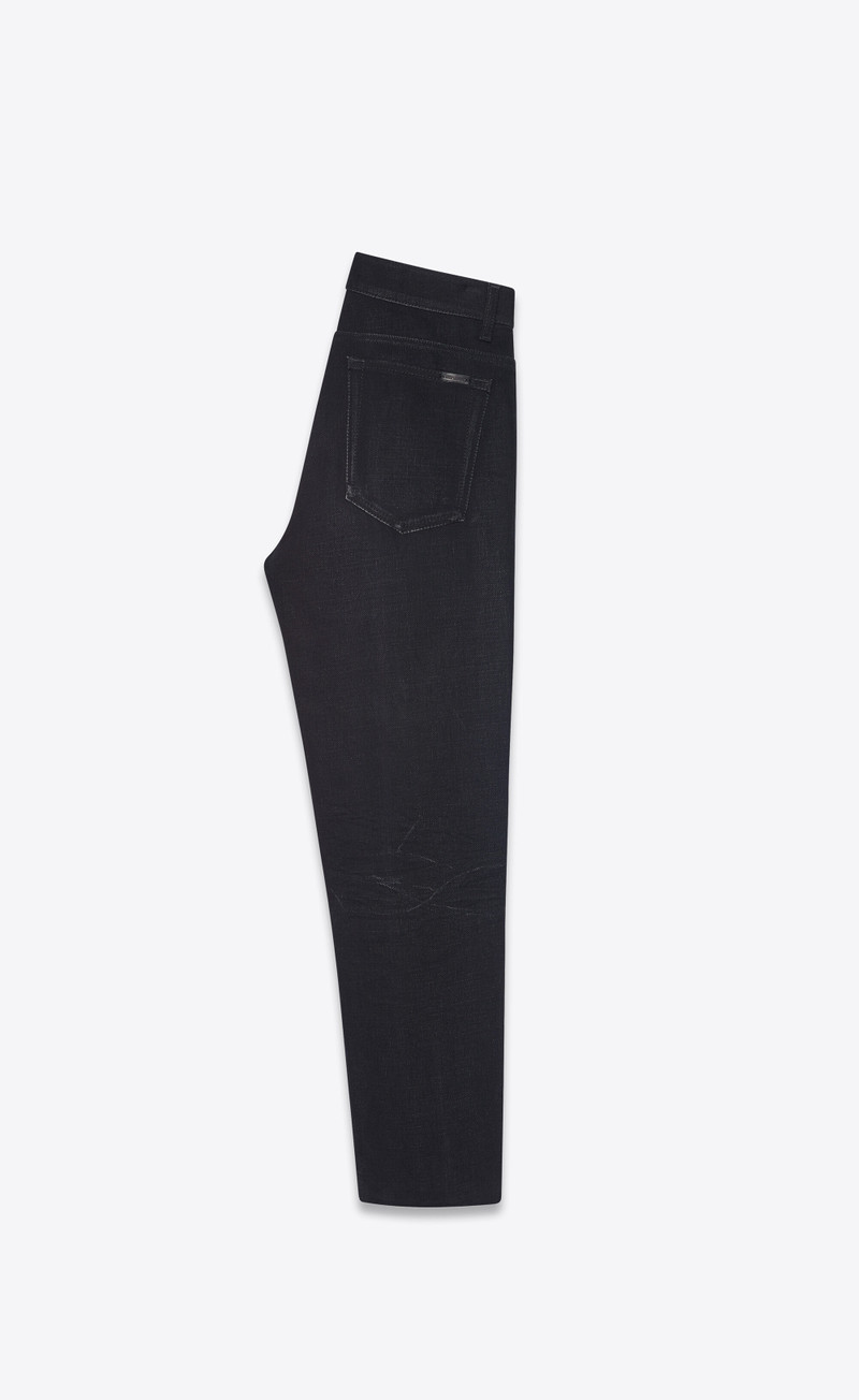 SAINT LAURENT carrot-fit jeans in used black denim outlook