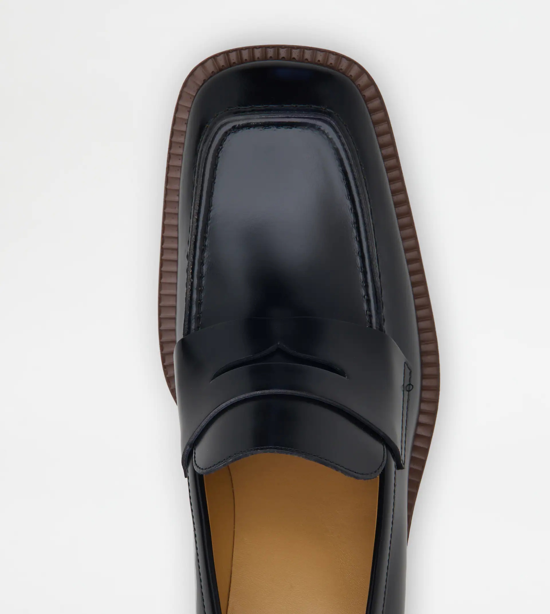 PLATFORM LOAFERS IN LEATHER - BLACK - 4
