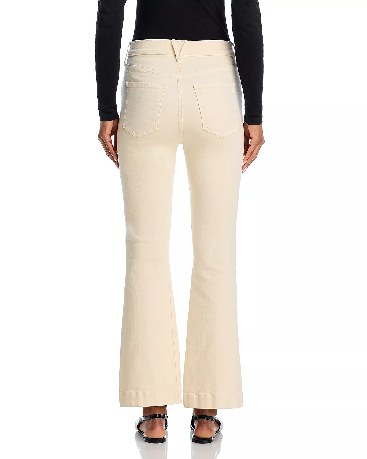 Carson High Rise Ankle Flare Jeans in Ecru - 3