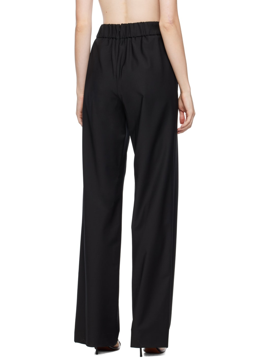 Black Gathered Trousers - 3