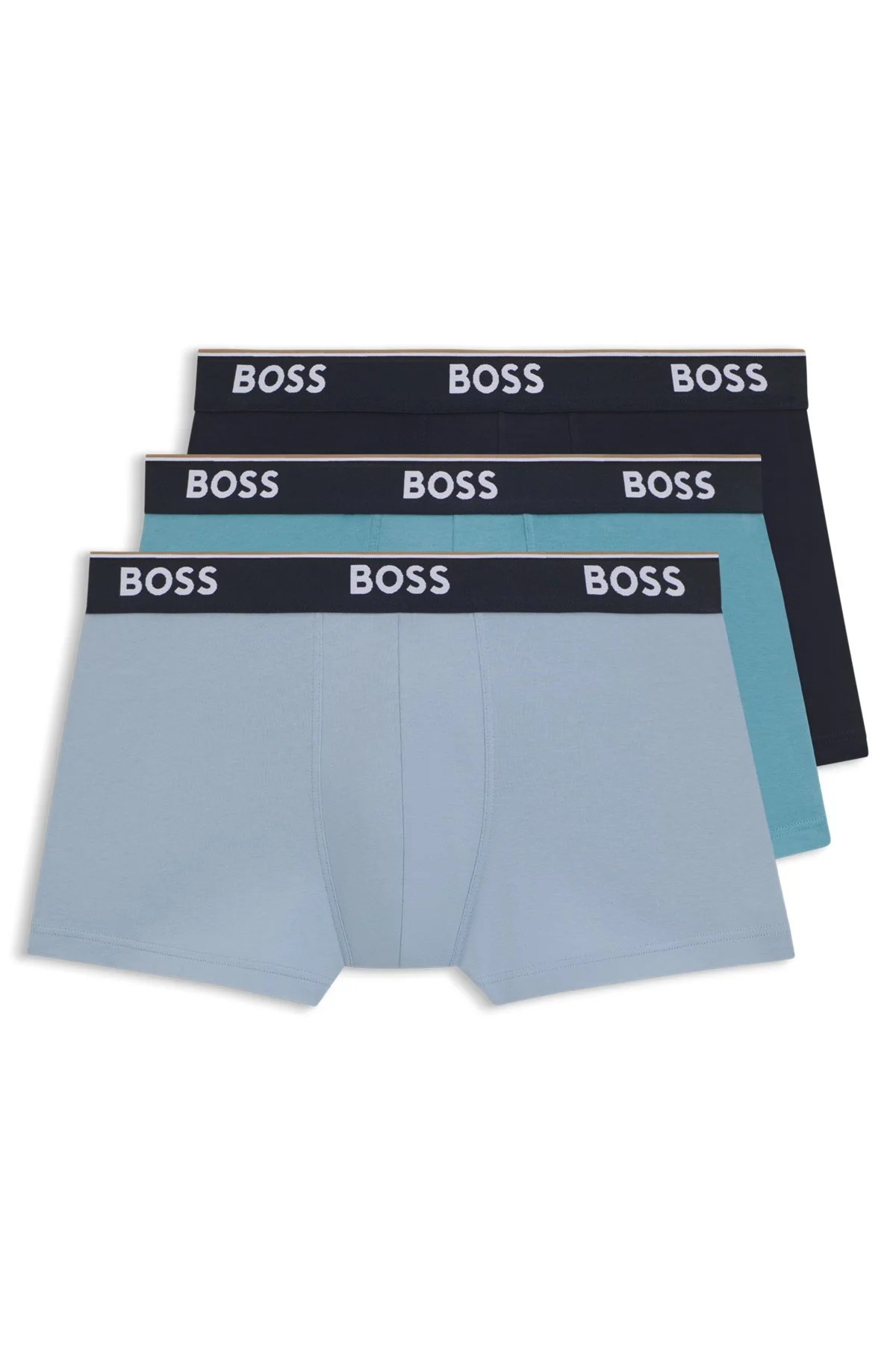 THREE-PACK OF STRETCH-COTTON TRUNKS WITH LOGO WAISTBANDS - 1