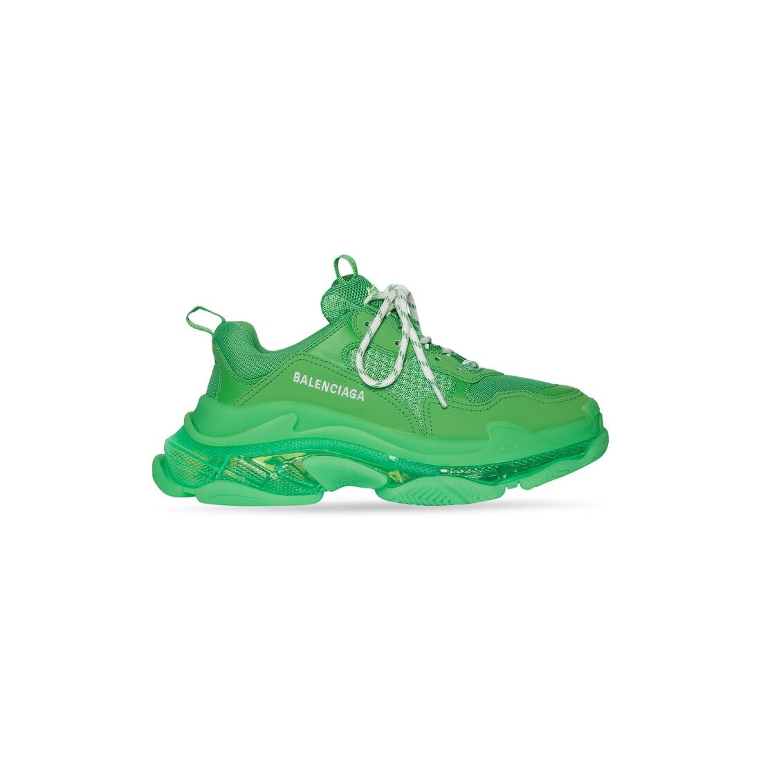 Men's Triple S Sneaker Clear Sole in Fluo Green - 1