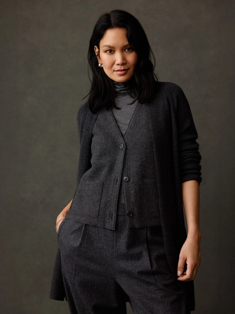 Merino Long Cardigan in Regenerative Wool 7