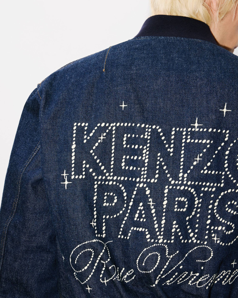 'KENZO Constellation' reversible embroidered bomber in japanese denim 9