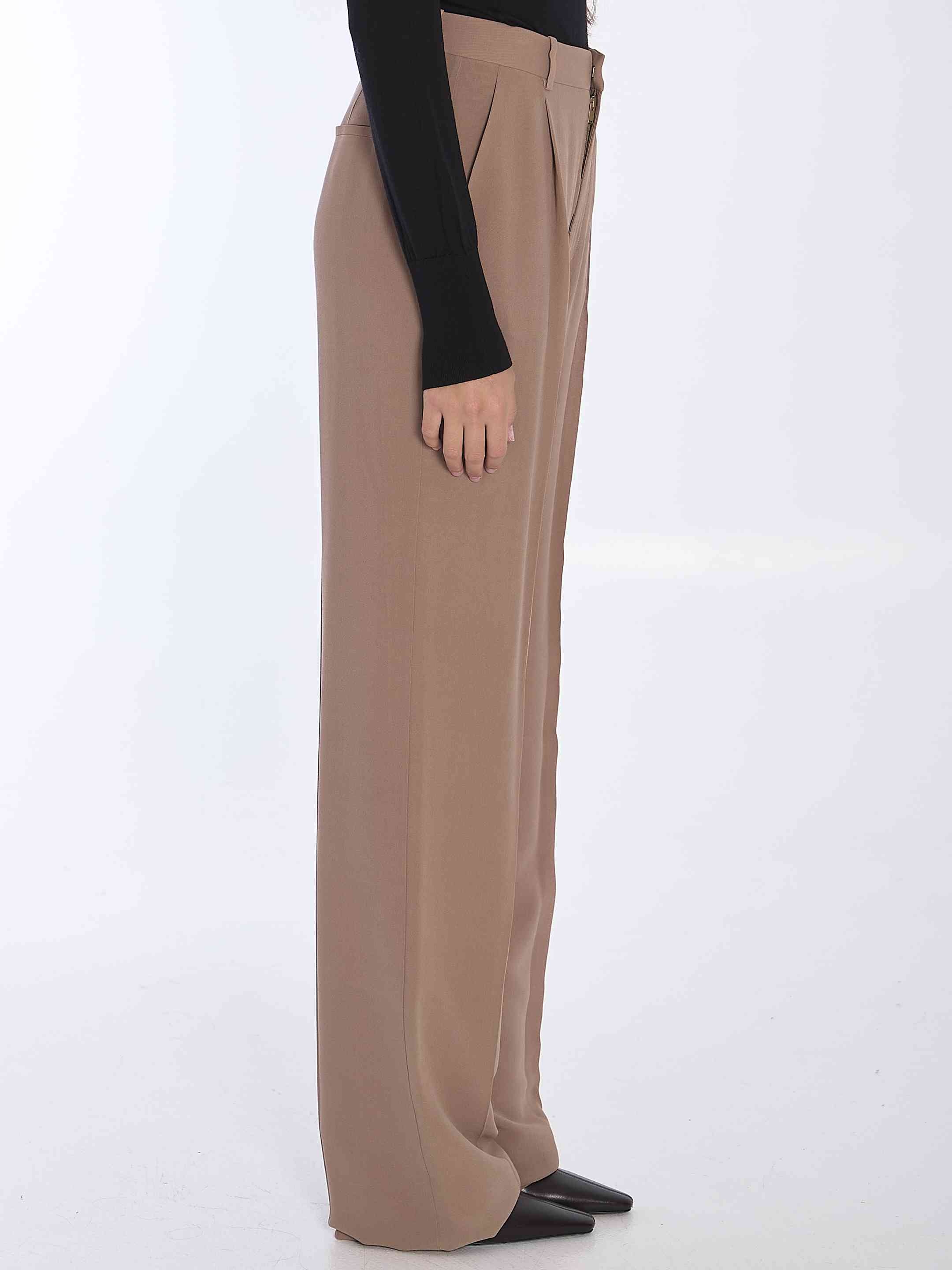 Saint Laurent Women Silk Crêpe Trousers - 3