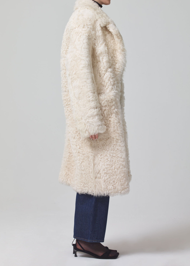 Etta Shearling Coat In Winter White Toscana 5