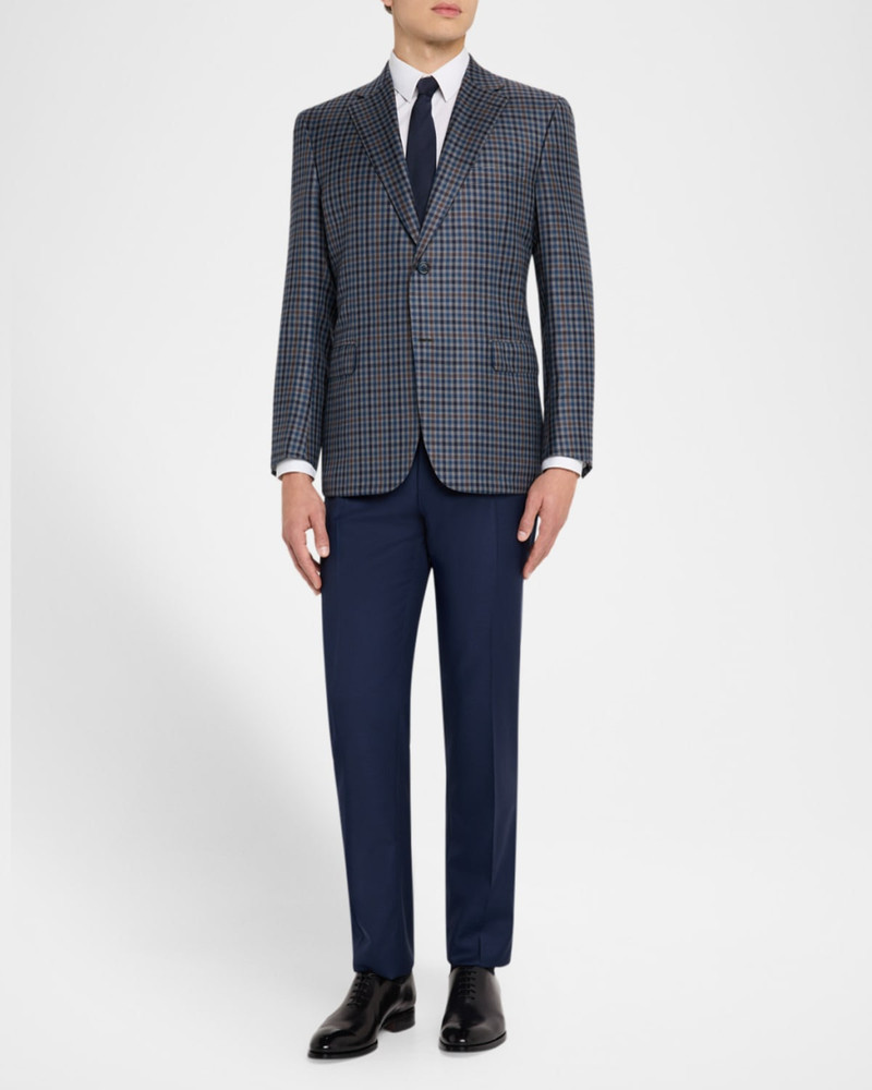 Brioni Men's Wool Textured Straight-Fit Formal Pants outlook