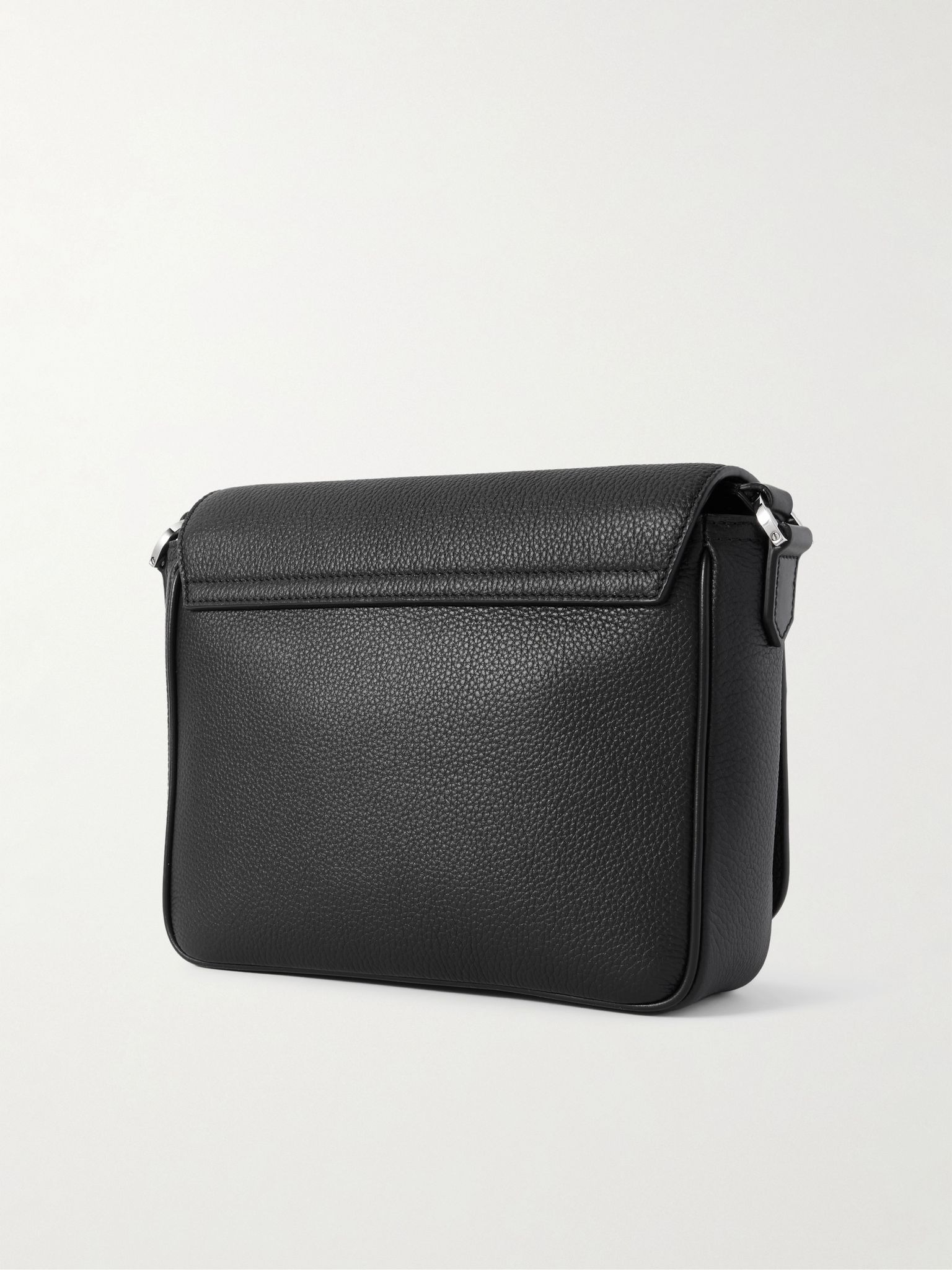 Full-Grain Leather Messenger Bag Black - 3