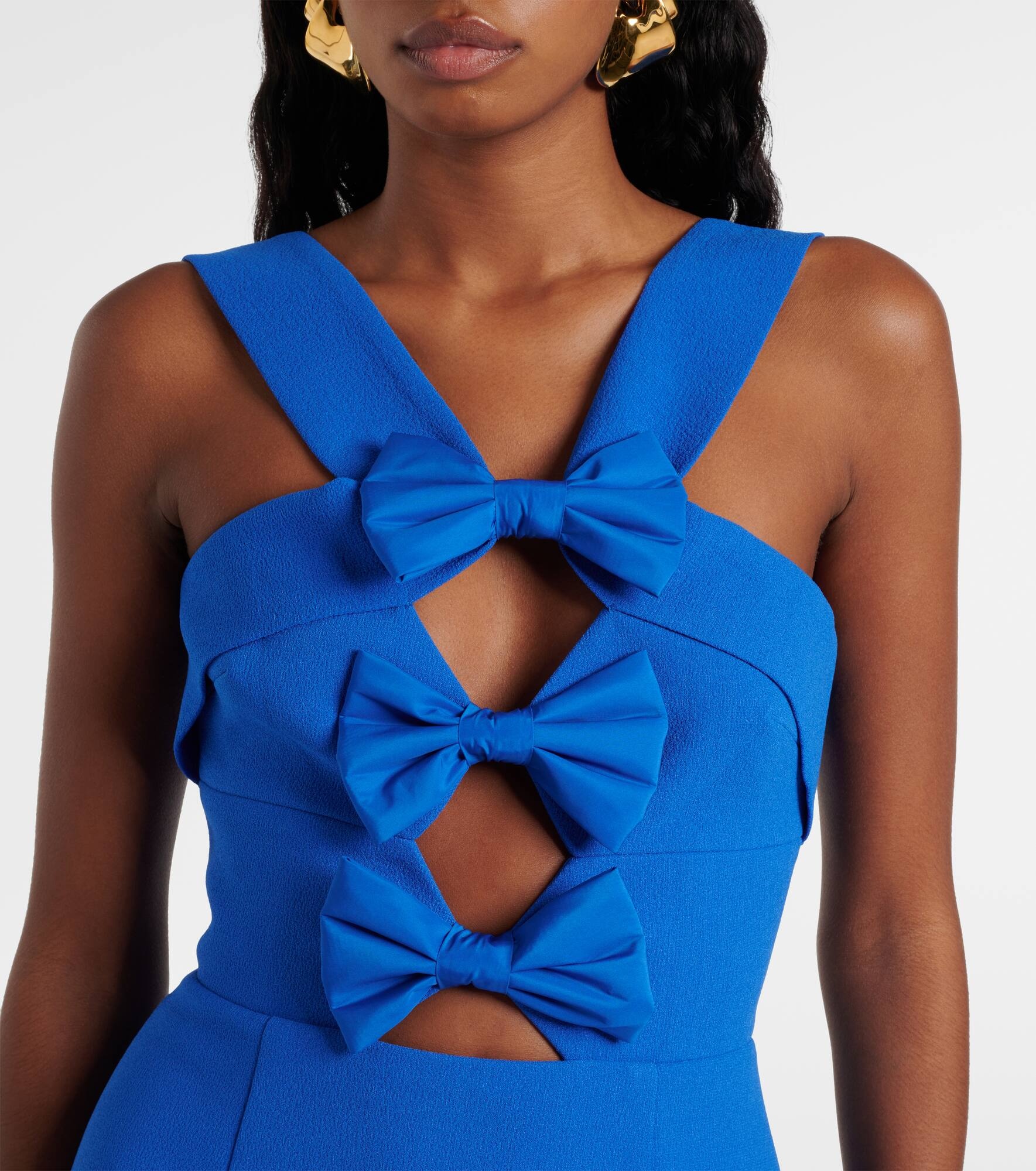 Antonella bow-detail taffeta minidress - 4