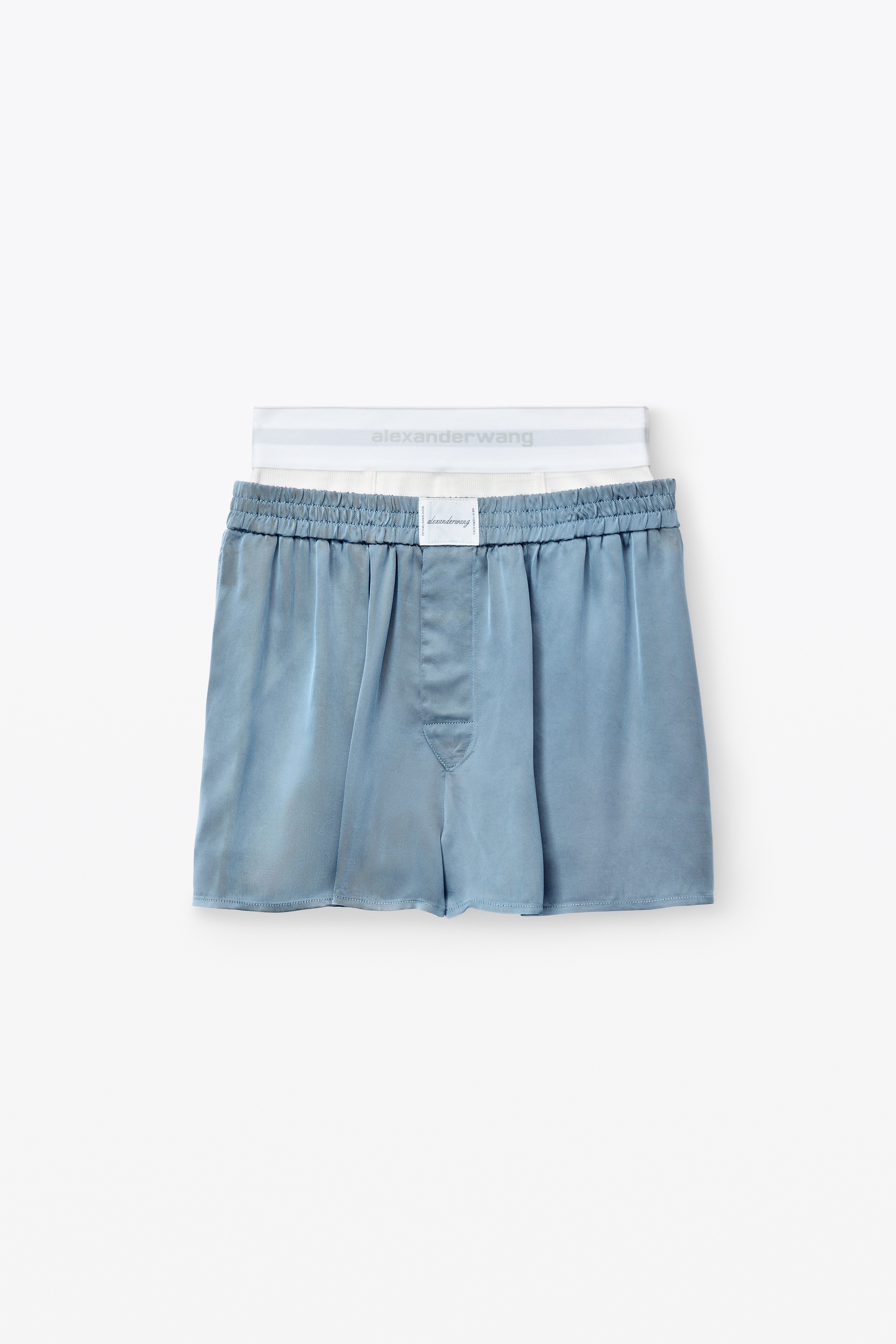 logo boxer short in shiny cupro - 1