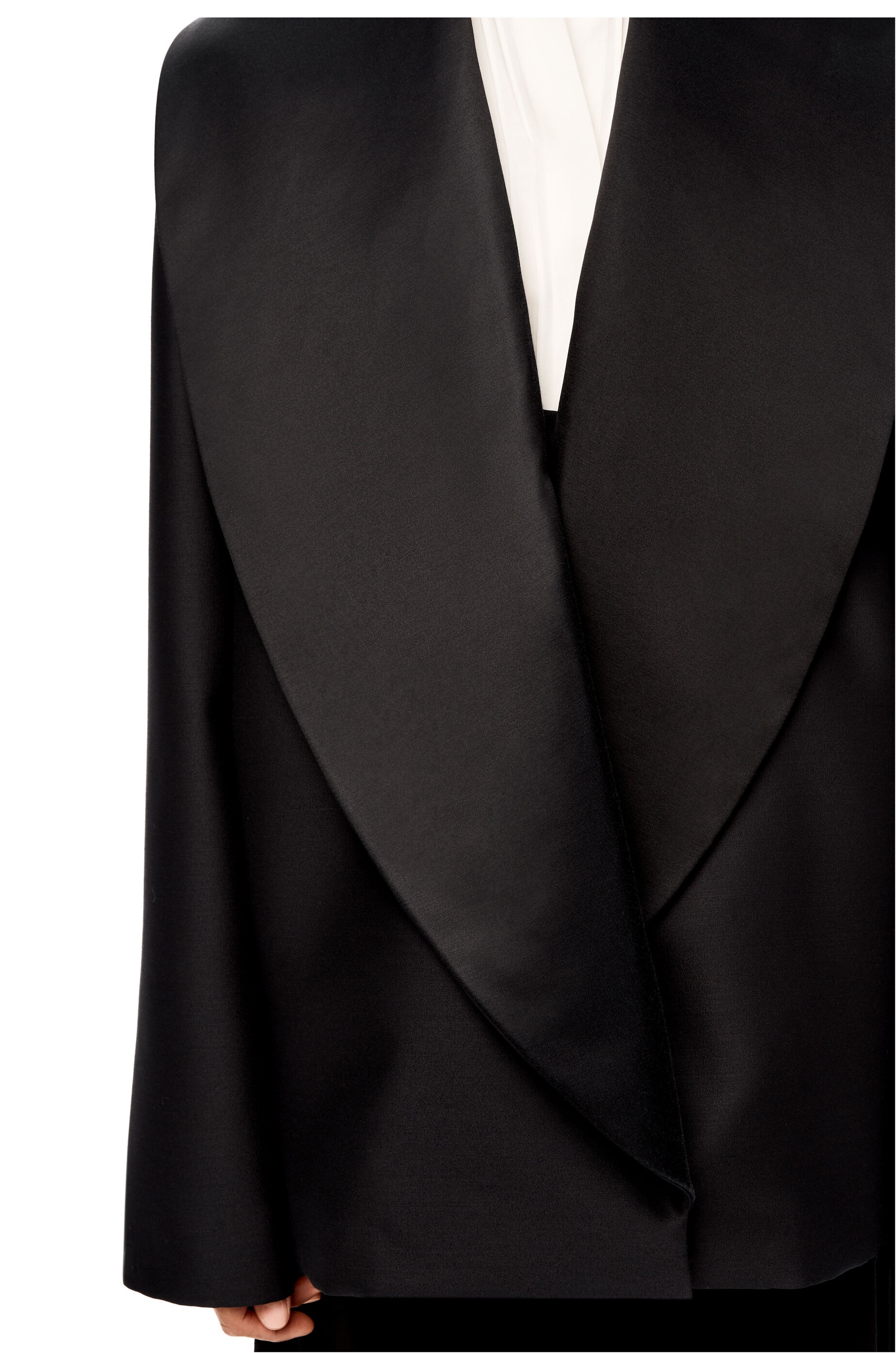 Shawl collar jacket in wool and silk - 5