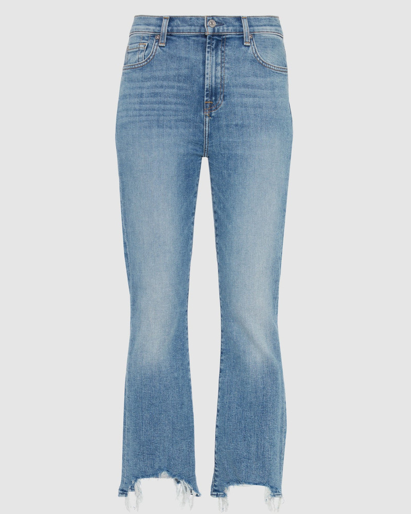 High Waist Slim Kick with Long Side Hem and Destroy in Sloane Vintage 1