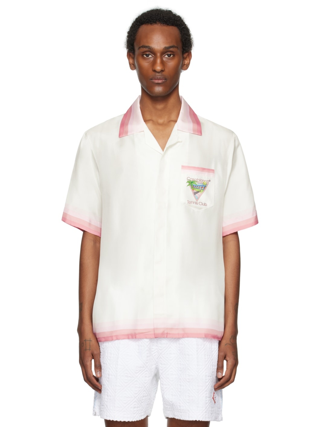 White & Pink 'Tennis Club' Icon Shirt - 1
