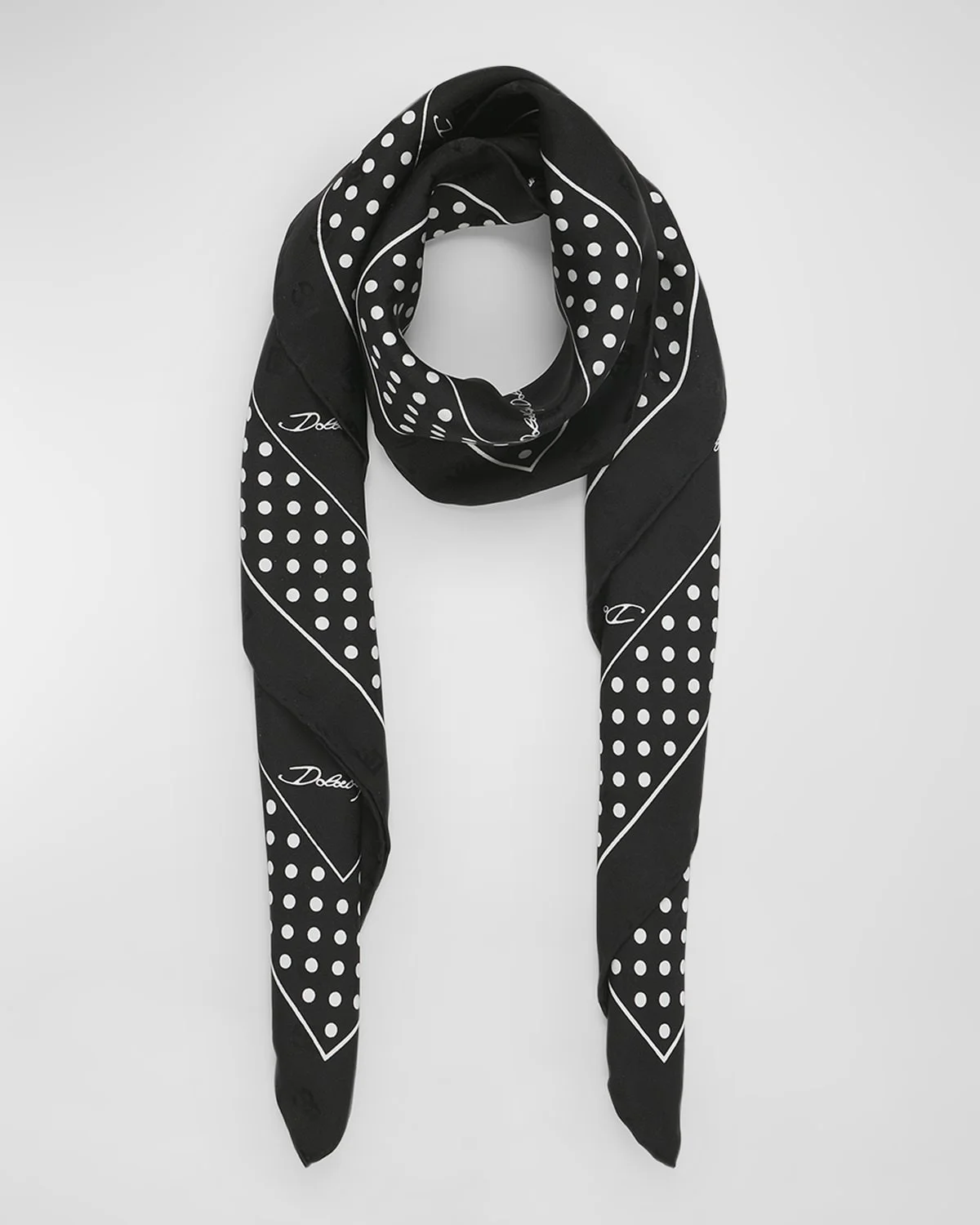 DG Monogram Jacquard Silk Twill Scarf - 1