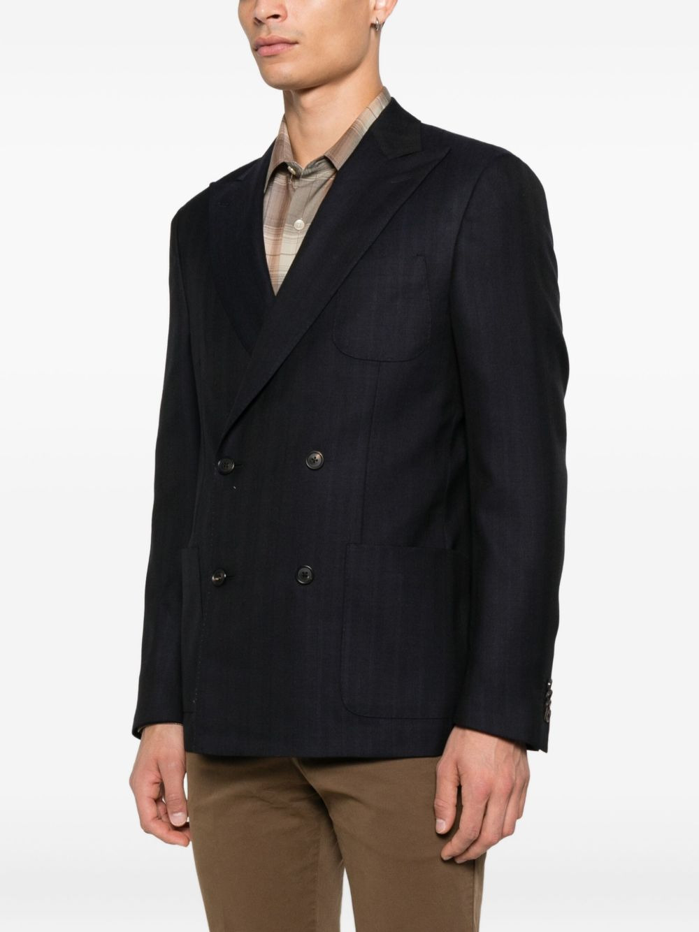 pinstripe double-breasted jacket - 3