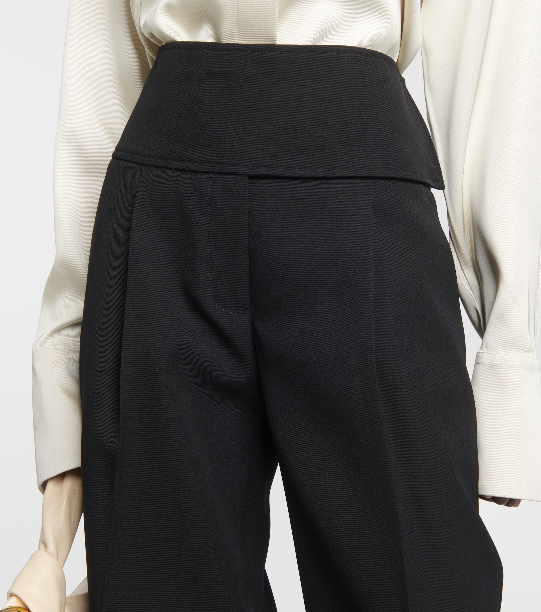 High-rise wool wide-leg pants - 4