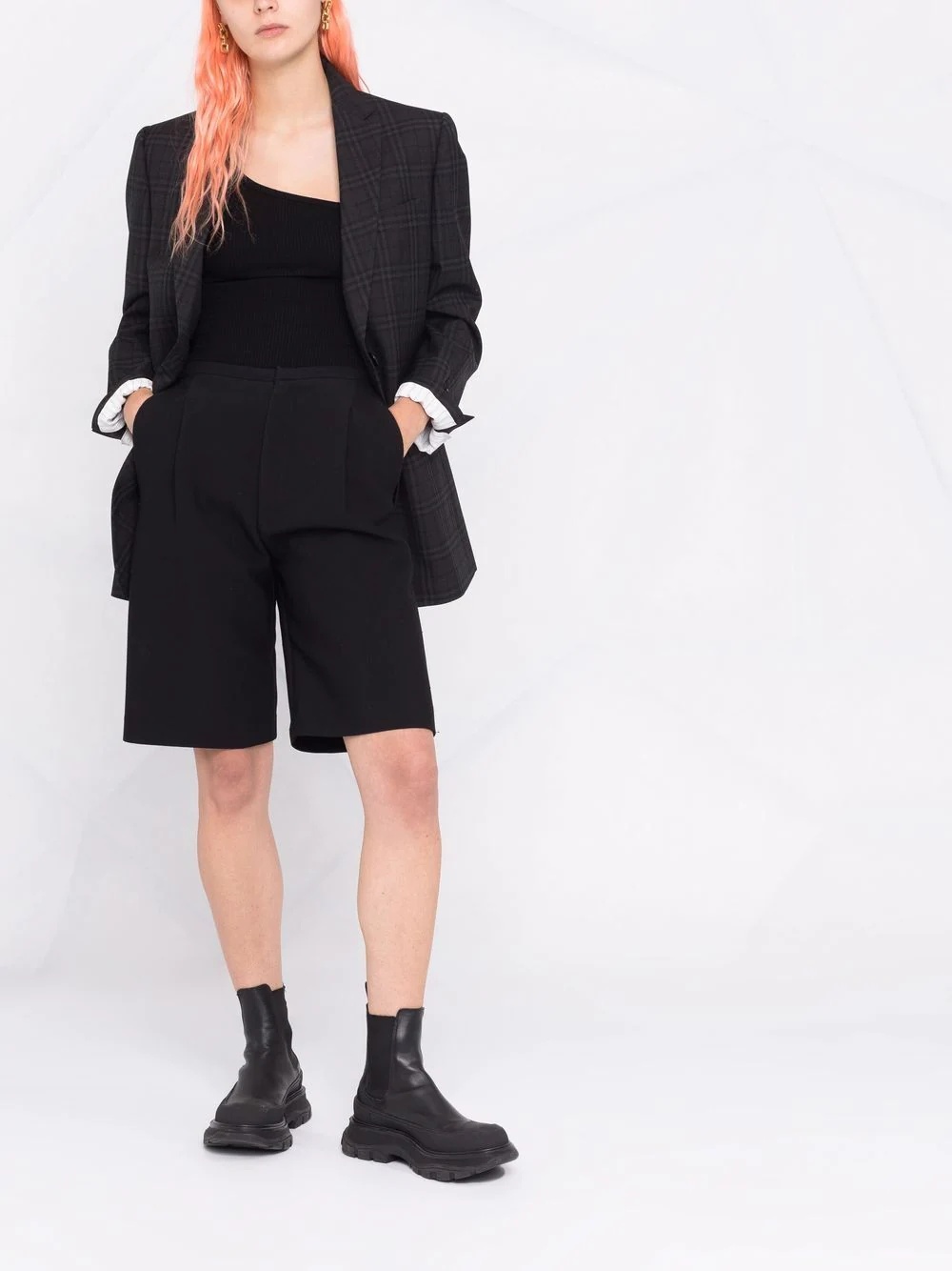 check pattern blazer jacket - 2