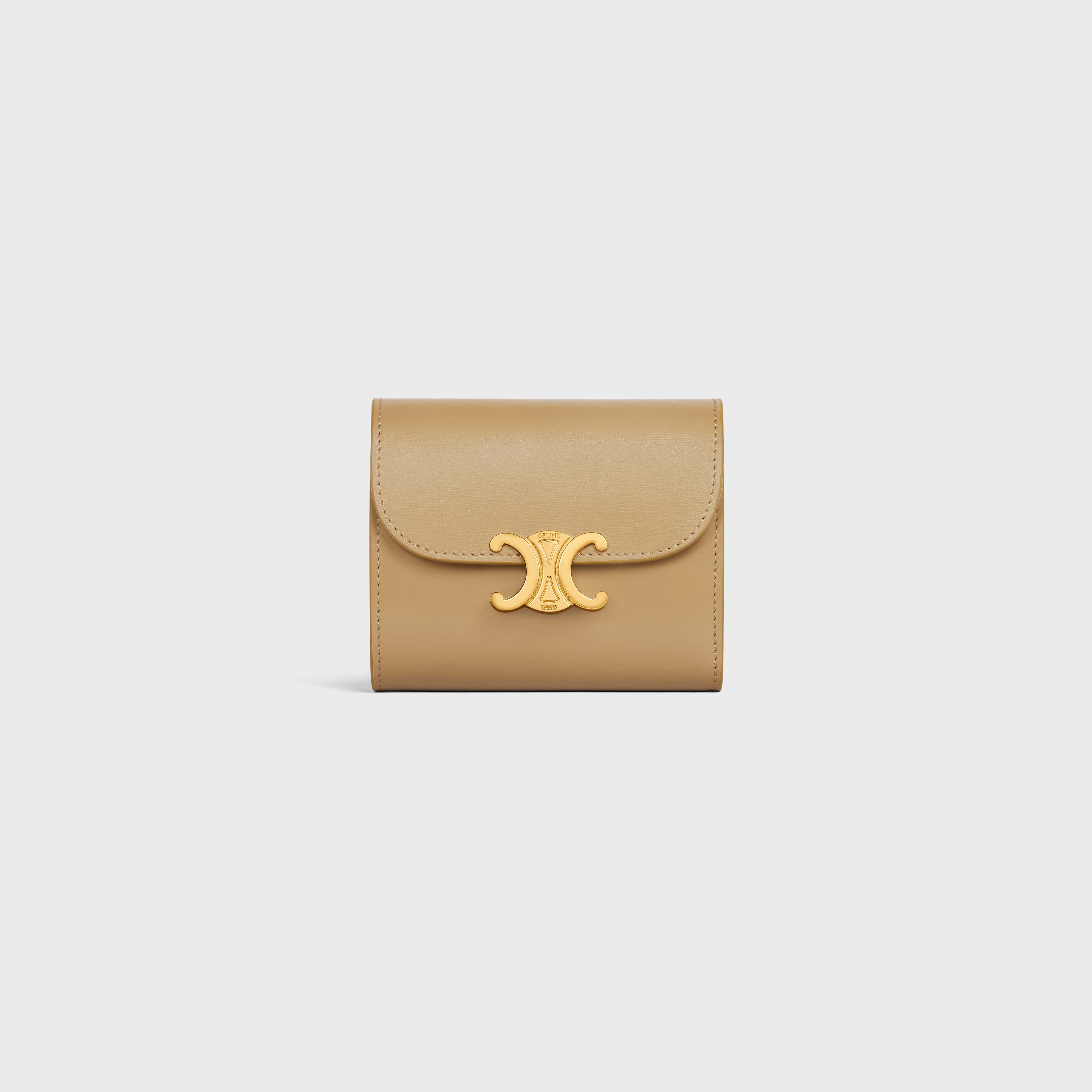 Triomphe Small Flap Wallet in Shiny calfskin - 1