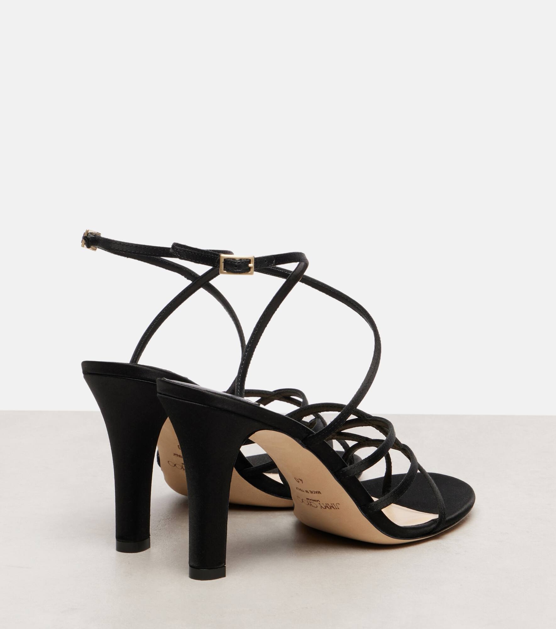 Strappy 100 satin sandals - 2