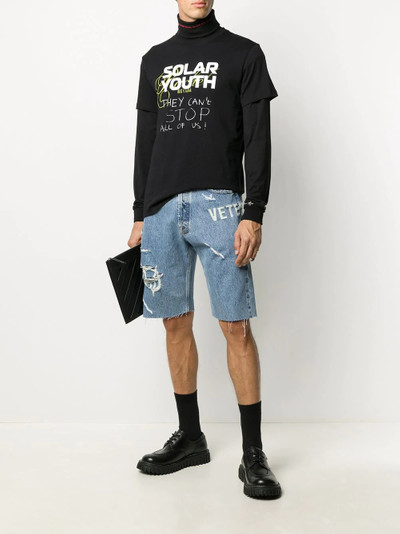 VETEMENTS distressed denim shorts outlook