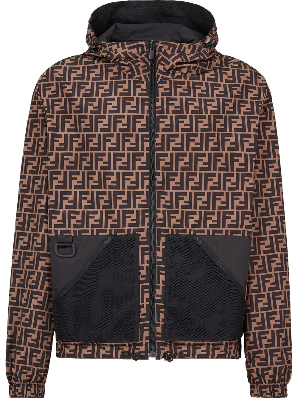 FF-motif reversible hooded jacket - 1