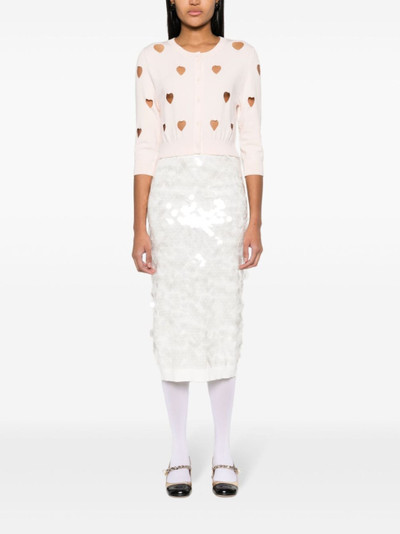 Simone Rocha cut-out-detail ribed cardigan outlook