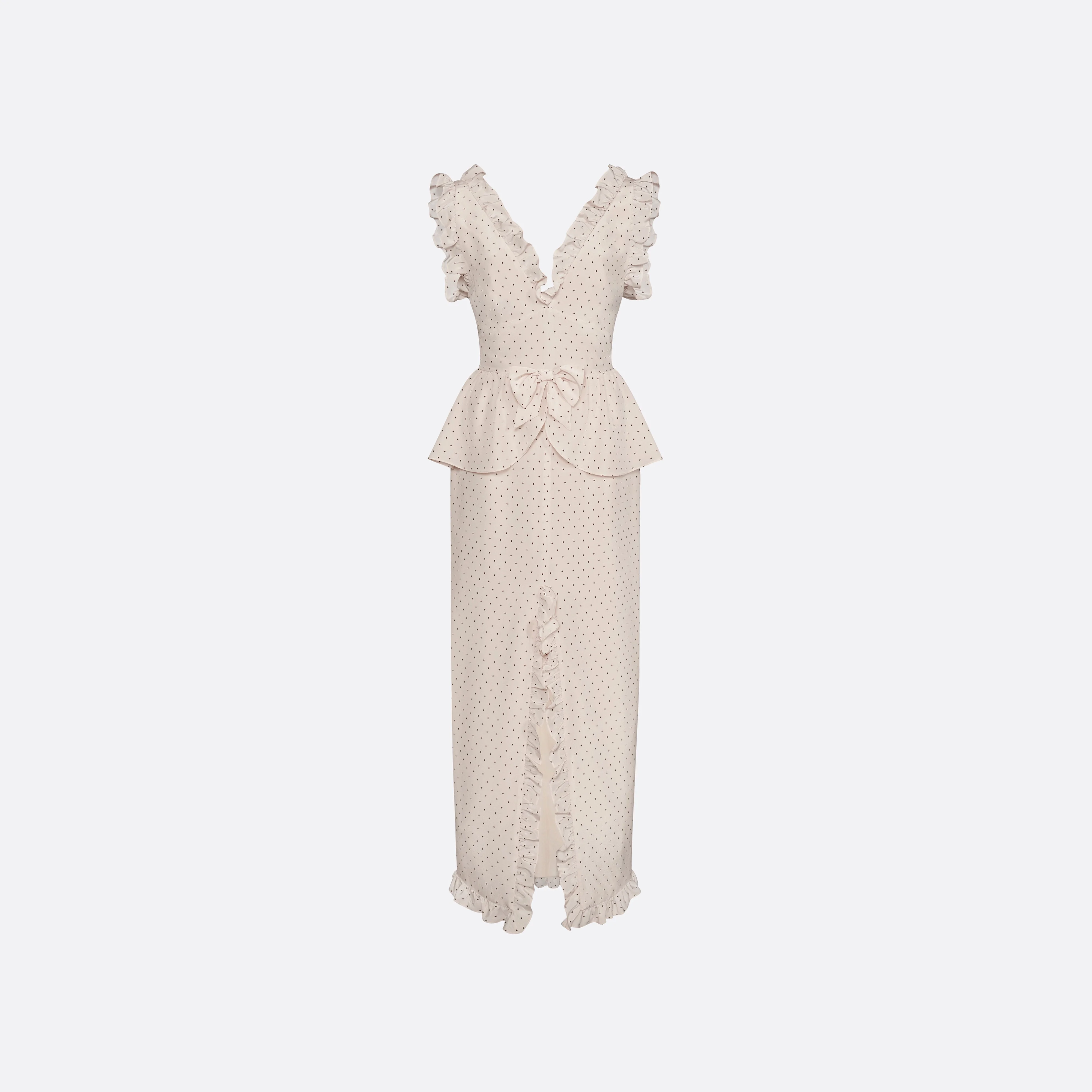 EVENING DRESS WITH DEEP V-NECK - 1