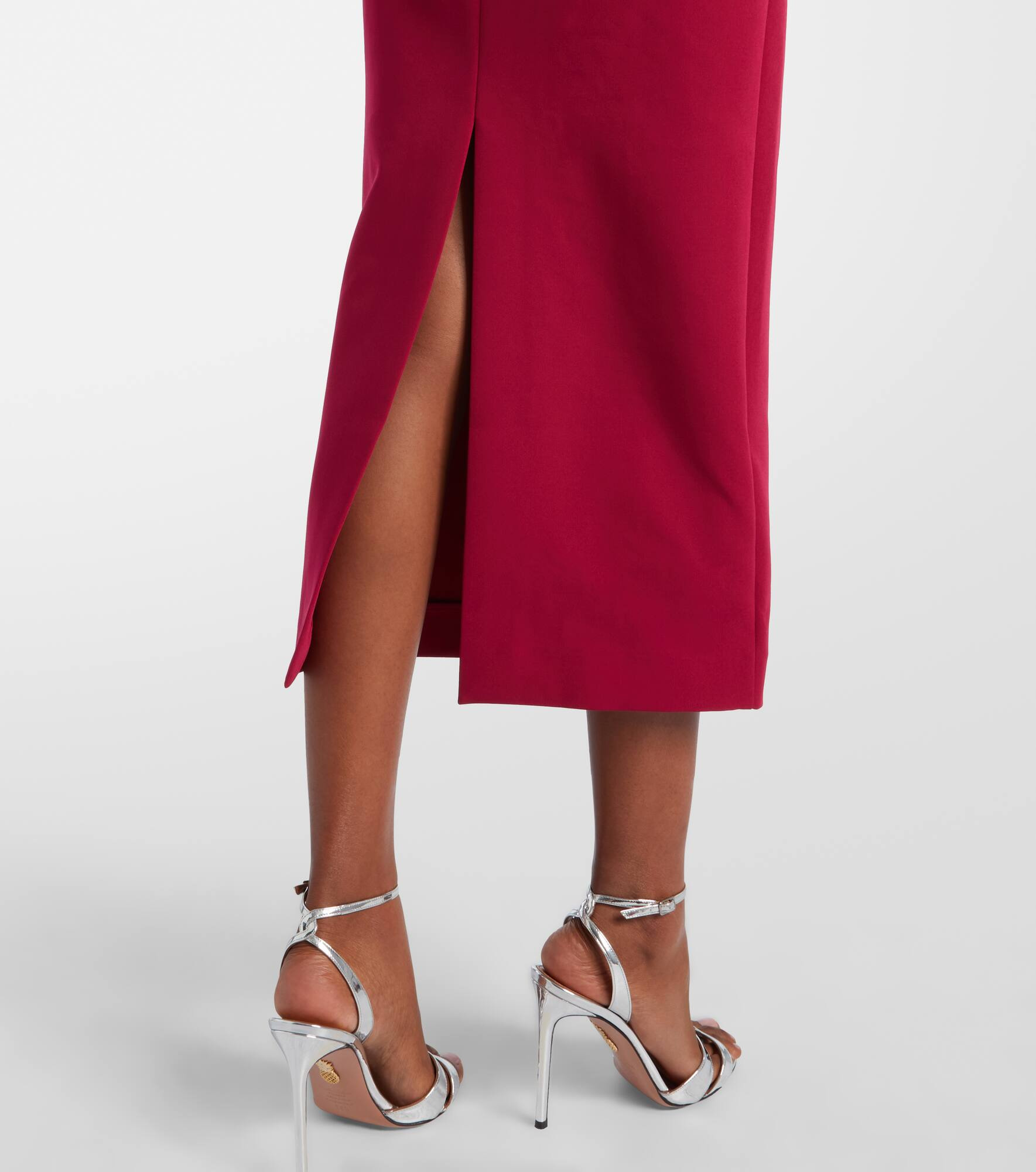 Belted crêpe midi dress - 5